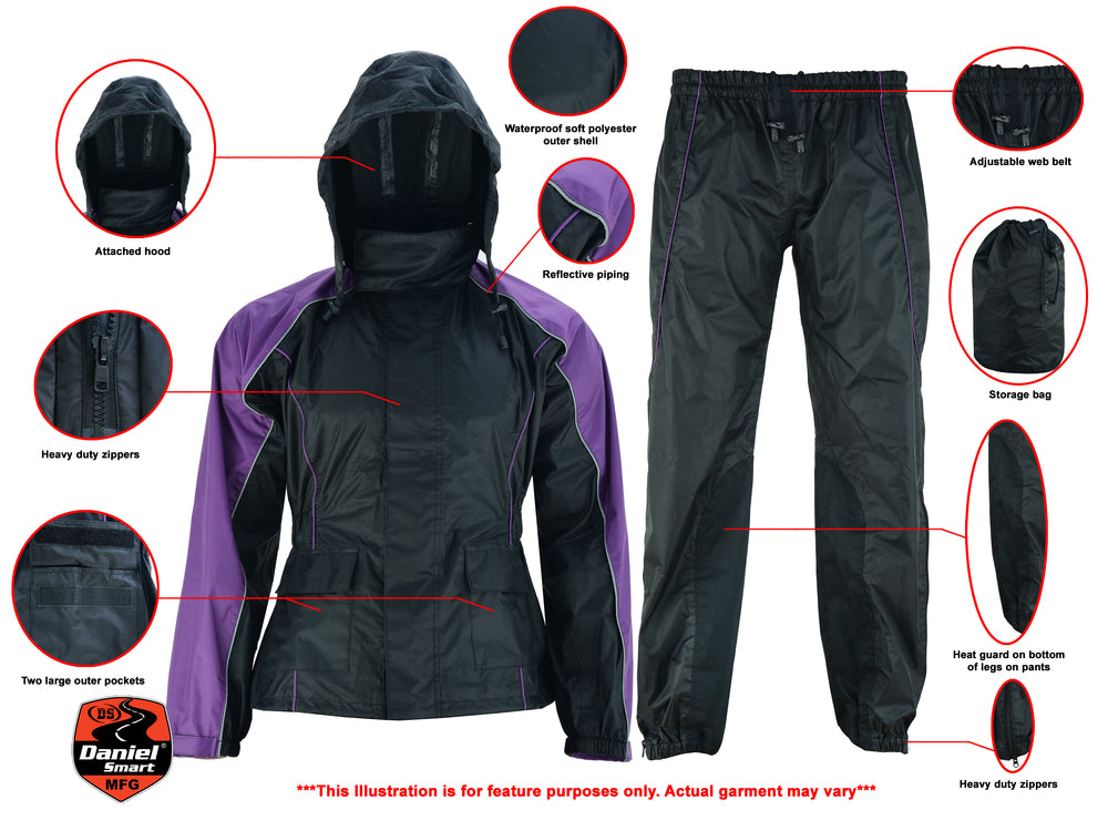 DS575PU Women's Rain Suit (Purple)  Thunderbird Speed Shop