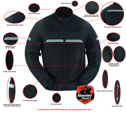 DS764 Men's Racer Mesh Jacket - Black  Thunderbird Speed Shop