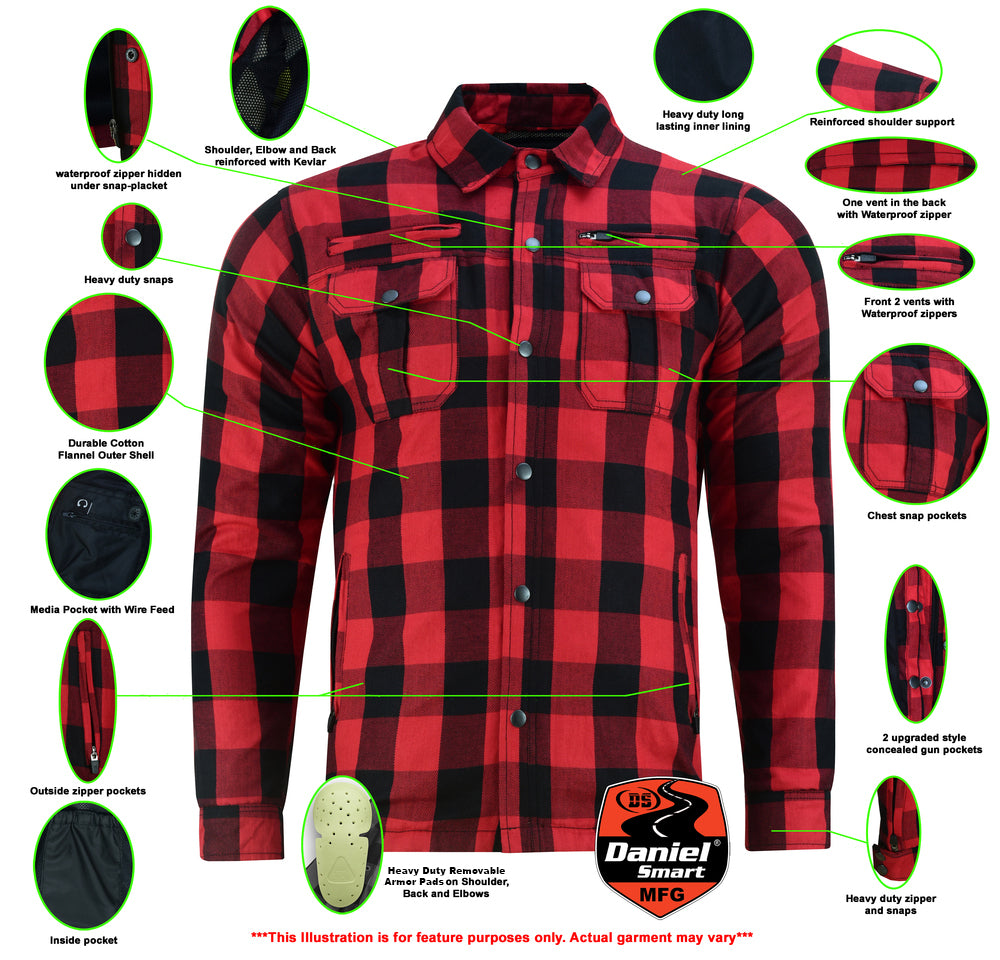 DS4671 Armored Flannel Shirt - Red  Thunderbird Speed Shop