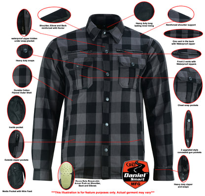 DS4670 Armored Flannel Shirt - Gray  Thunderbird Speed Shop