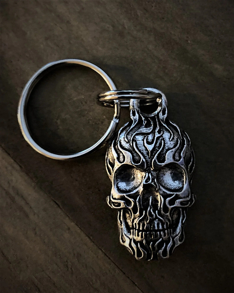 BBK-03 Flame Skull Keychain  Thunderbird Speed Shop