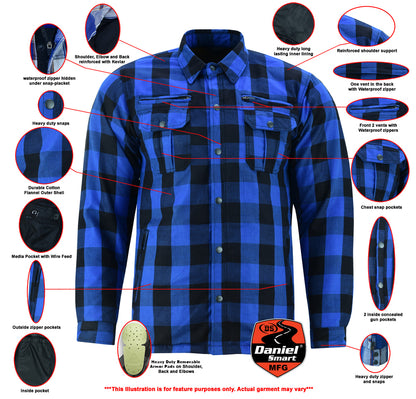 DS4674 Armored Flannel Shirt - Blue  Thunderbird Speed Shop