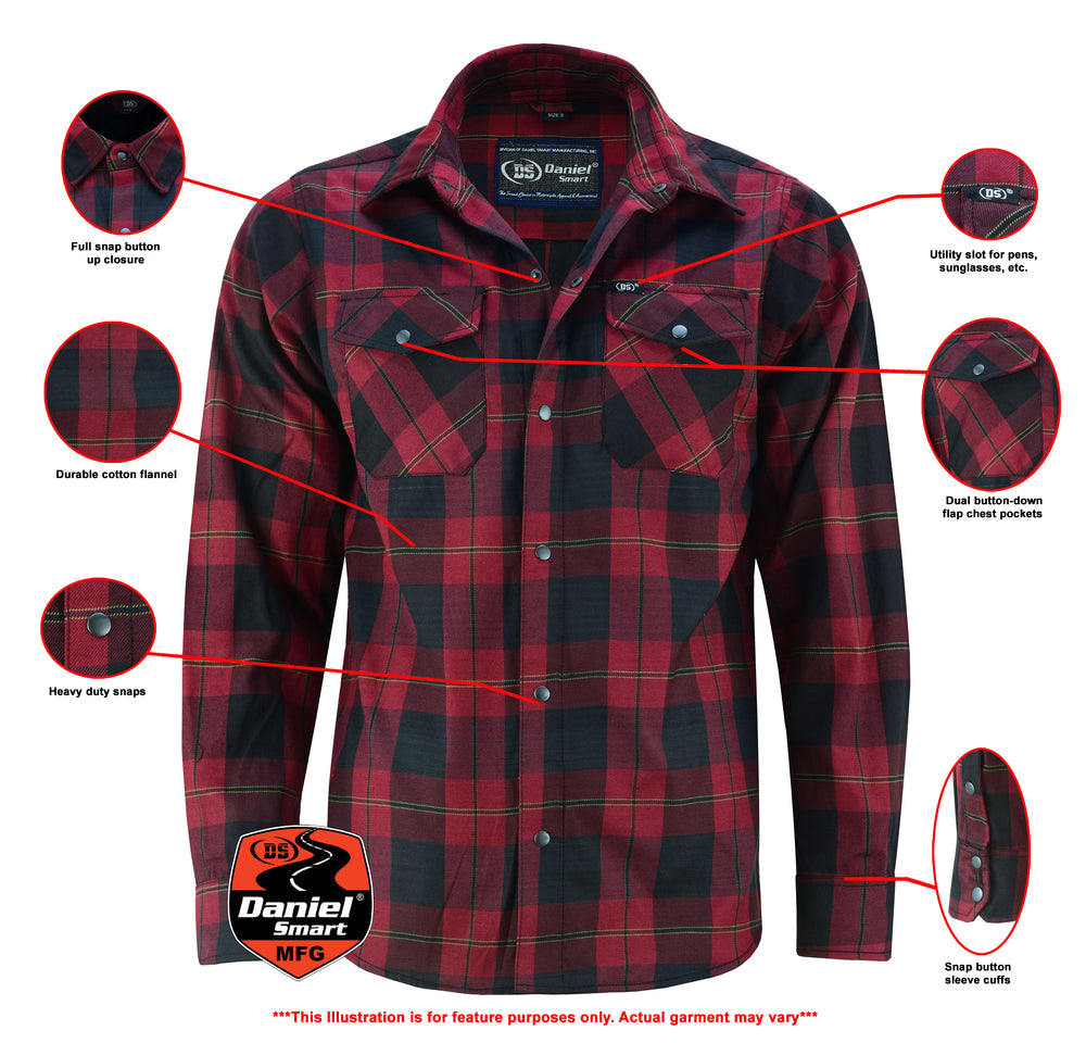 DS4682 Flannel Shirt - Red and Black  Thunderbird Speed Shop