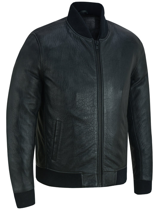 Stalwart Men's Fashion Leather Bomber Jacket  Thunderbird Speed Shop