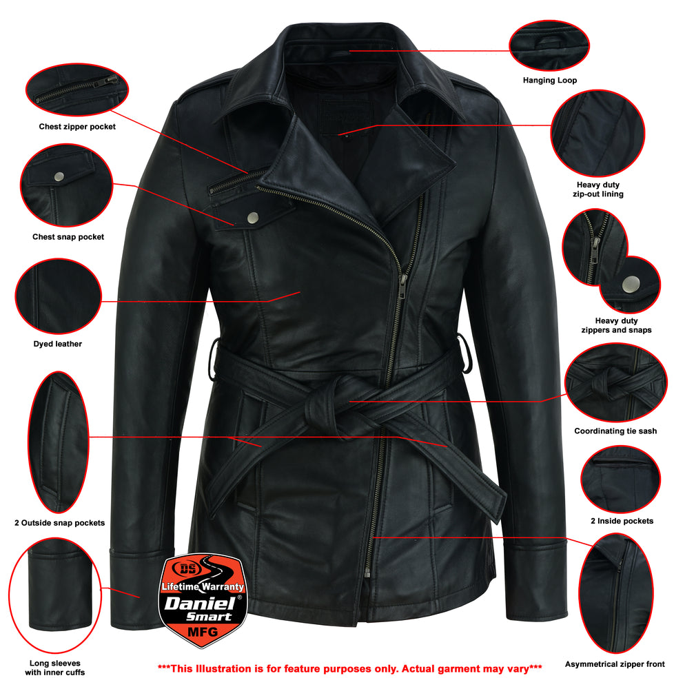 Elan Women's Leather Jacket Black  Thunderbird Speed Shop