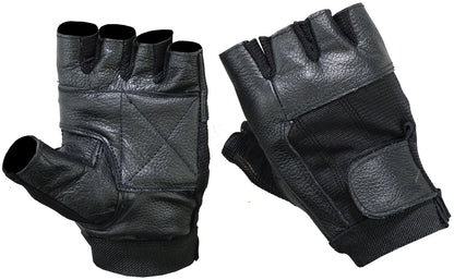 DS12 Leather / Mesh Fingerless Glove  Thunderbird Speed Shop