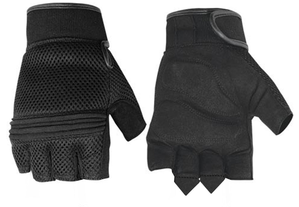 DS10 Synthetic Leather/ Mesh Fingerless Glove  Thunderbird Speed Shop