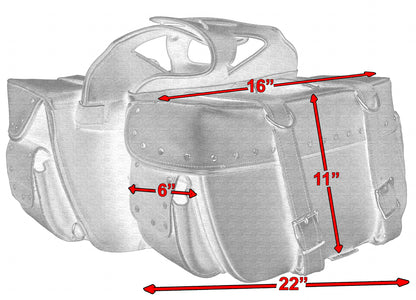 DS321S Two Strap Saddle Bag w/ Studs  Thunderbird Speed Shop