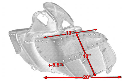 DS313S Two Strap Saddle Bag w/ Studs  Thunderbird Speed Shop