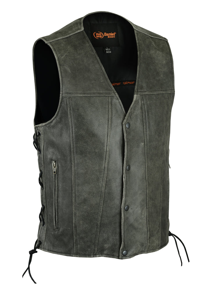 DS105V Men's Gray Single Back Panel Concealed Carry Vest  Thunderbird Speed Shop