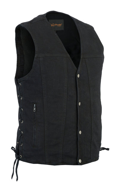 DM905BK Men's Single Back Panel Concealed Carry Denim Vest  Thunderbird Speed Shop