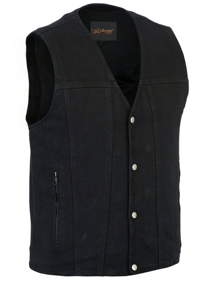 DM925BK Men's Single Back Panel Concealed Carry Denim Vest  Thunderbird Speed Shop