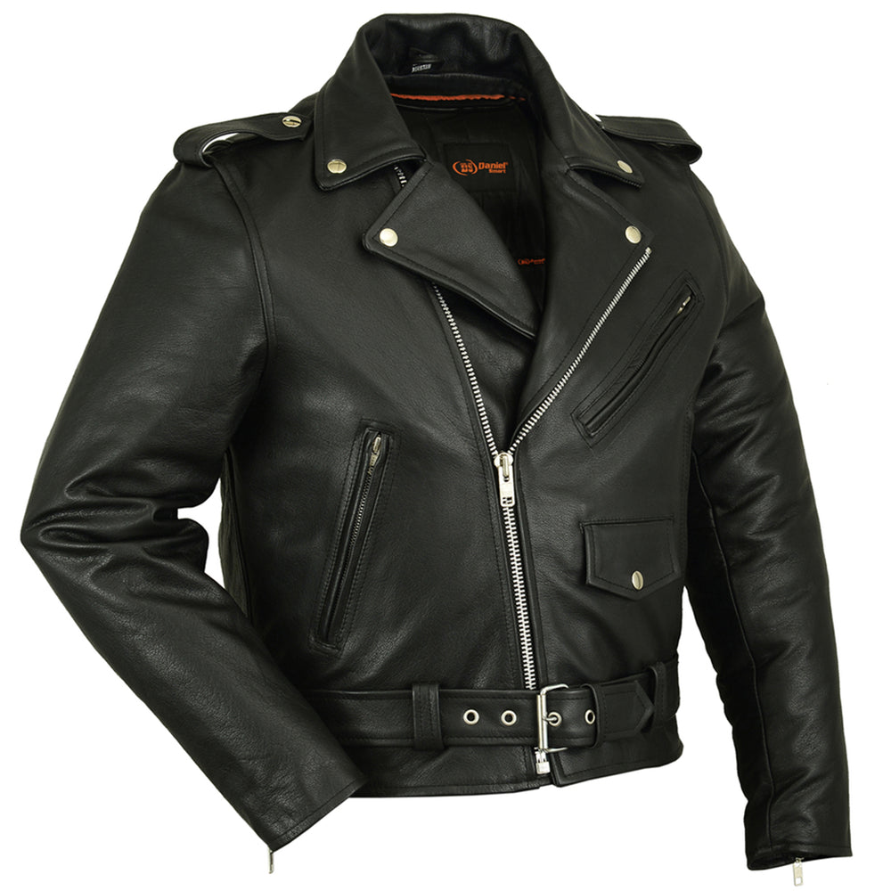 DS730 Men's Classic Plain Side Police Style M/C Jacket  Thunderbird Speed Shop