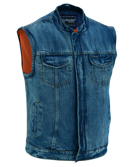 DM989BU Concealed Snap Closure, Denim Material, Scoop Collar & Hidden  Thunderbird Speed Shop