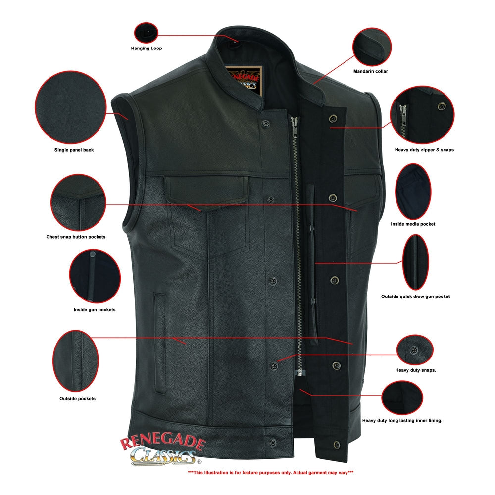 RC189A Concealed Snap Closure, Milled Cowhide, Scoop Collar & Hidden  Thunderbird Speed Shop