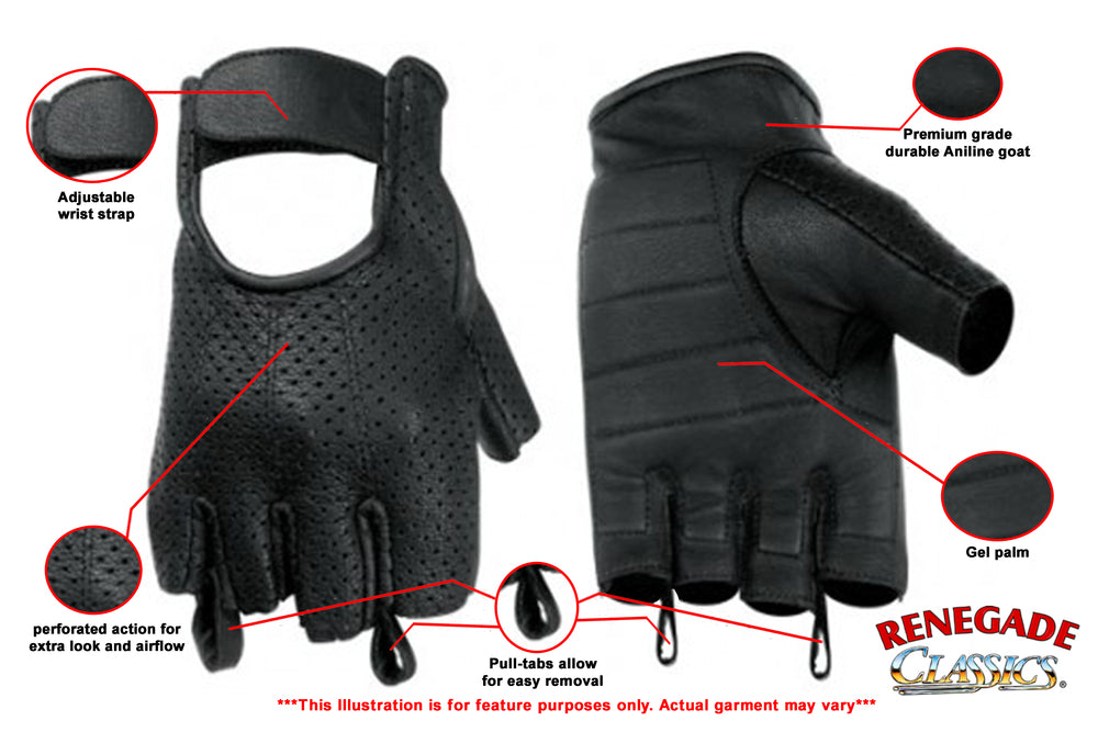 RC14 Perforated Fingerless Glove  Thunderbird Speed Shop