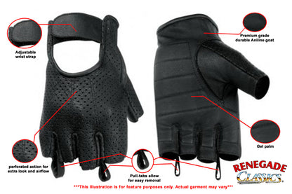 RC14 Perforated Fingerless Glove  Thunderbird Speed Shop