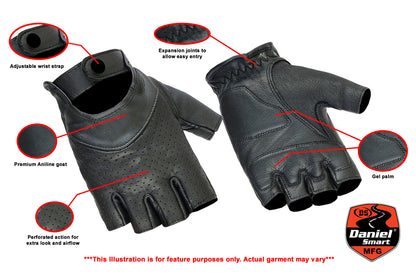 DS8    Women's Perforated Fingerless Glove  Thunderbird Speed Shop