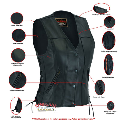 RC205 Women's Single Back Panel Concealed Carry Vest  Thunderbird Speed Shop