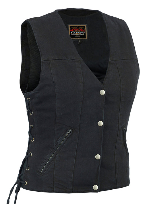 RC906BK Women's Single Back Panel Concealed Carry Denim Vest  Thunderbird Speed Shop