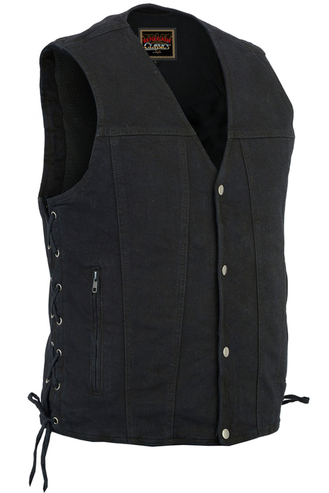 RC905BK Men's Single Back Panel Concealed Carry Denim Vest  Thunderbird Speed Shop