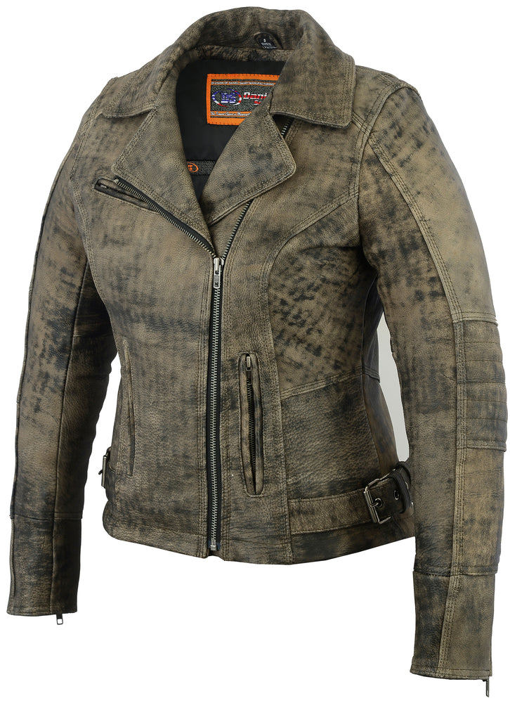 DS836 Women's Updated Stylish Antique Brown M/C Jacket  Thunderbird Speed Shop