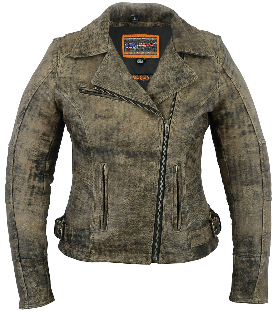 DS836 Women's Updated Stylish Antique Brown M/C Jacket  Thunderbird Speed Shop