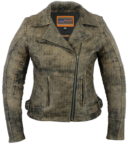 DS836 Women's Updated Stylish Antique Brown M/C Jacket  Thunderbird Speed Shop