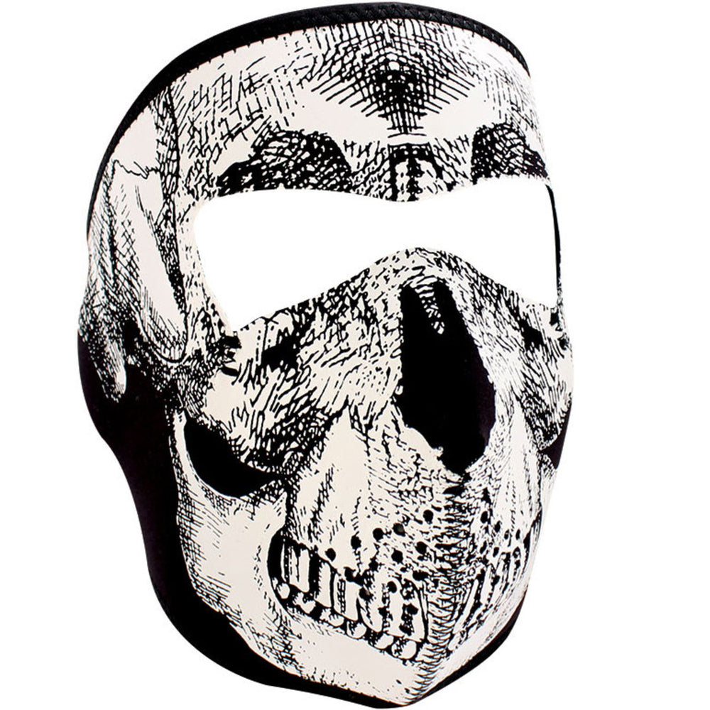 WNFM002 ZAN® Full Mask - Neoprene - Black and White Skull Face  Thunderbird Speed Shop