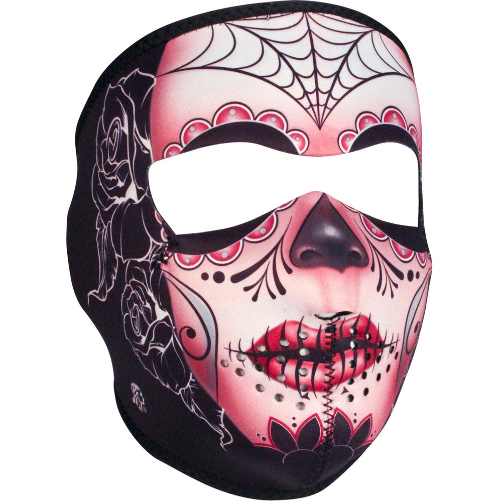 WNFM082 ZAN® Full Mask- Neoprene- Sugar Skull  Thunderbird Speed Shop