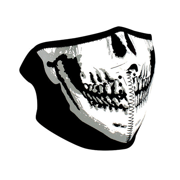 WNFM002HG ZAN® Half Mask- Neoprene- Skull Face- Glow in the Dark  Thunderbird Speed Shop