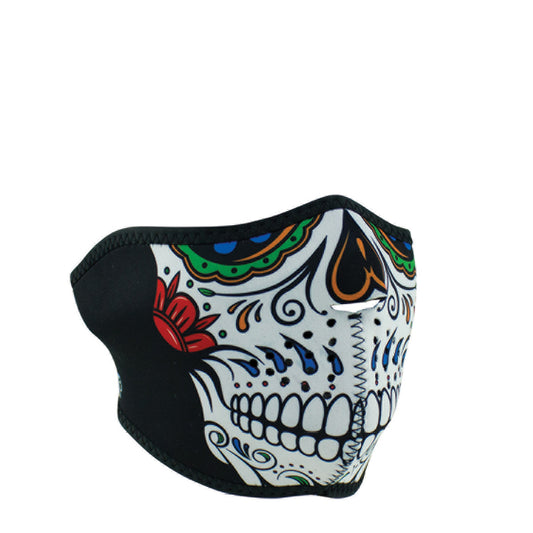 WNFM413H ZAN® Half Mask- Neoprene- Muerte Skull  Thunderbird Speed Shop