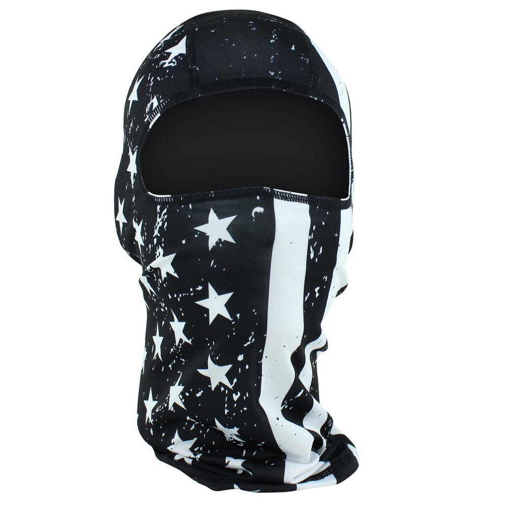 WBP091- ZAN® Balaclava- Polyester- B&W Flag  Thunderbird Speed Shop