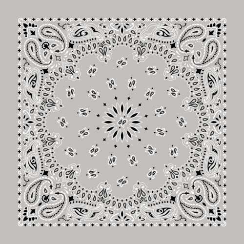 BD2502 Bandana Paisley Silver  Thunderbird Speed Shop