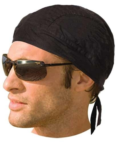 HW2601 Headwrap Lined Solid Black  Thunderbird Speed Shop