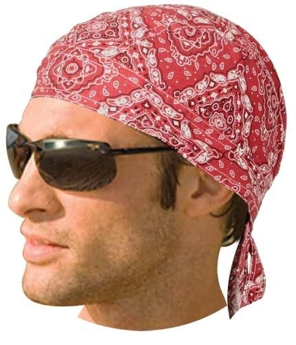 HW2614 Headwrap Paisley Red  Thunderbird Speed Shop