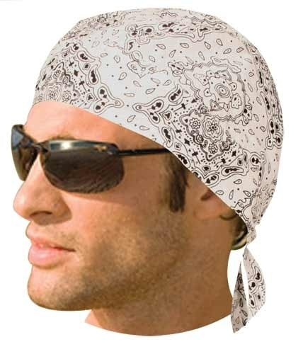 HW2616 Headwrap Paisley White  Thunderbird Speed Shop