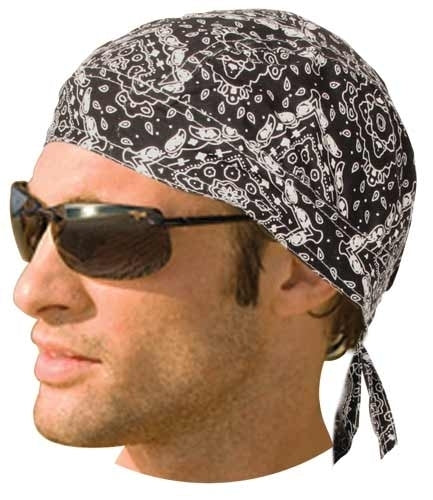 HW2617 Headwrap Paisley Black (Unlined)  Thunderbird Speed Shop