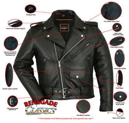 RC730 Men's Classic Plain Side Police Style Jacket  Thunderbird Speed Shop