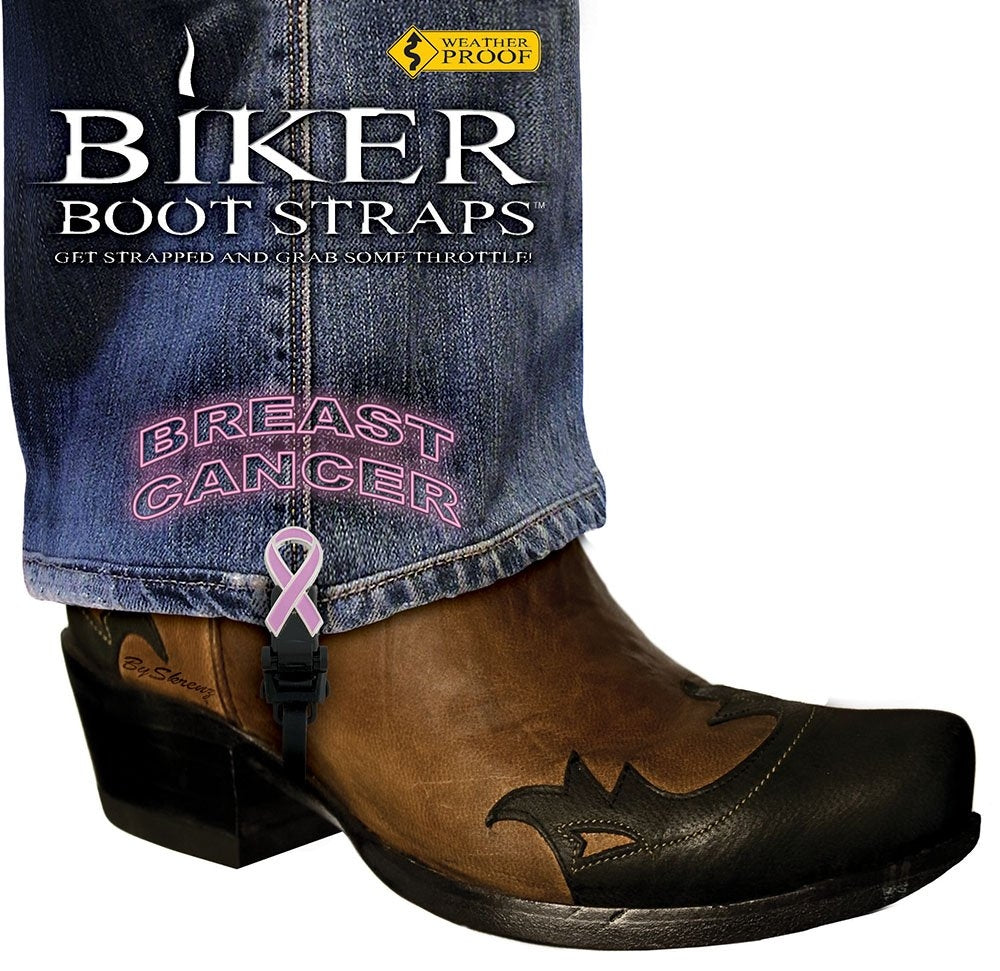 BBS-BC4 Weather Proof- Boot Straps- Breast Cancer- 4 inch  Thunderbird Speed Shop