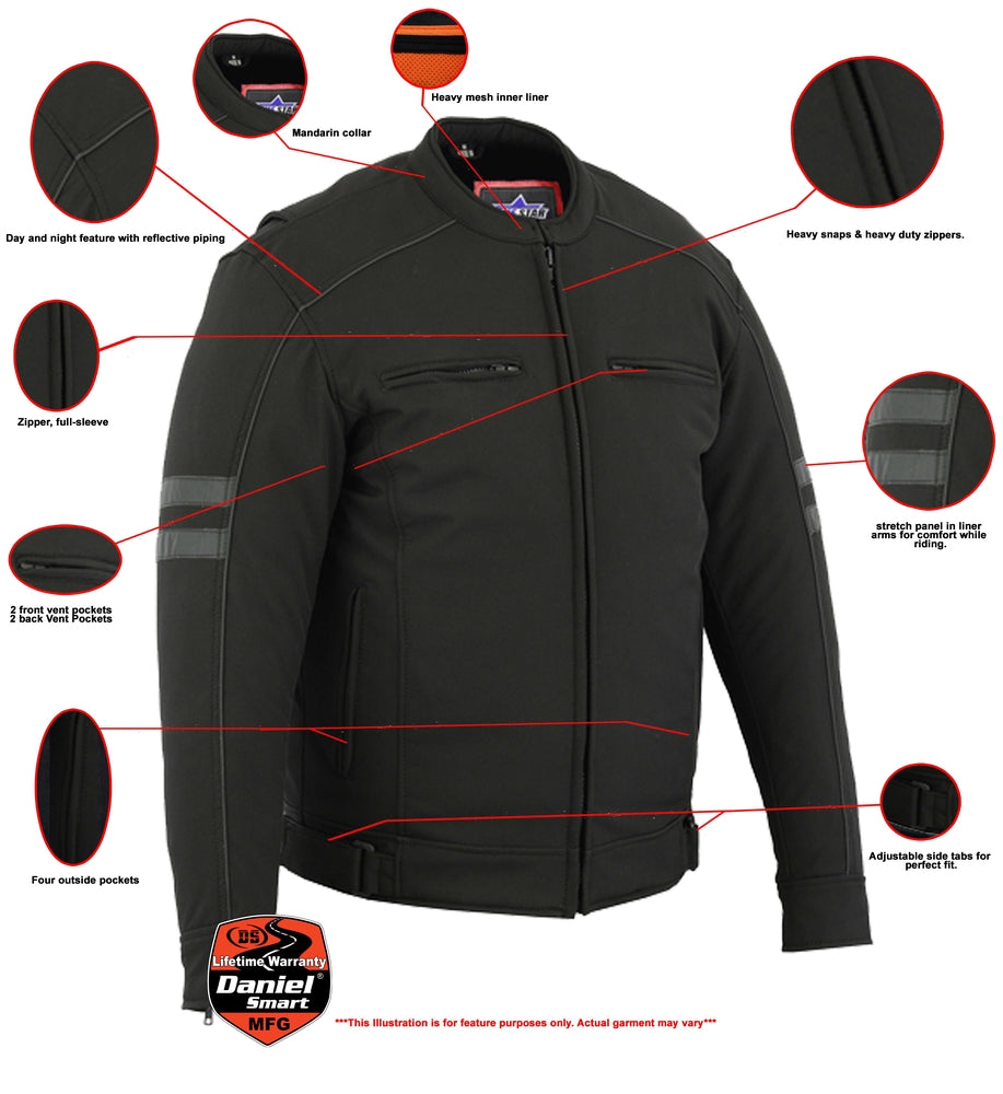 DS703 All Season Reflective Men's Textile Jacket  Thunderbird Speed Shop