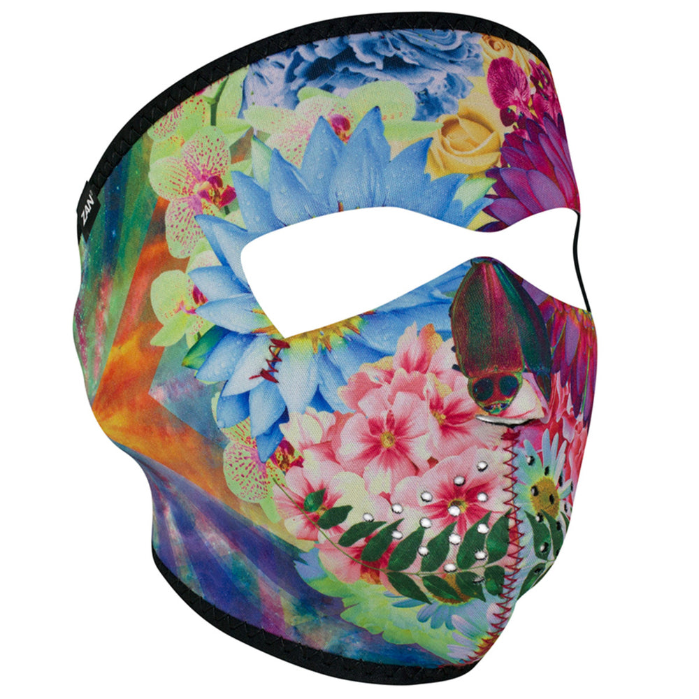 WNFM182 ZAN® Full Mask- Neoprene- Flower Skull  Thunderbird Speed Shop