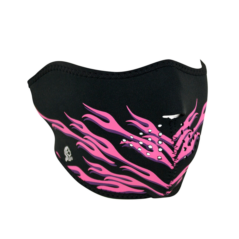 WNFM054H ZAN® Half Mask- Neoprene- Pink Flames  Thunderbird Speed Shop