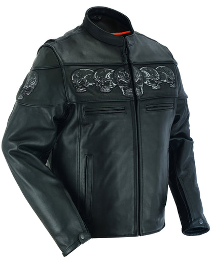 DS700 Men's Scooter Jacket w/Reflective Skulls  Thunderbird Speed Shop