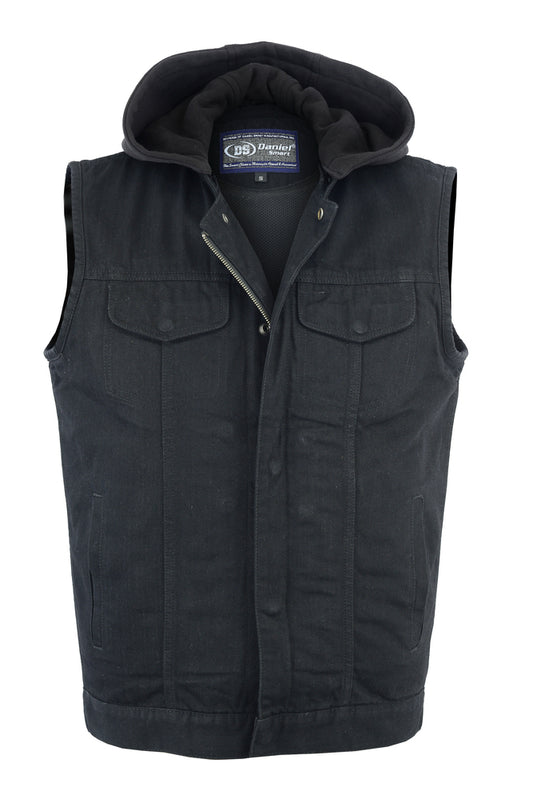DM982 Men's Black Denim Single Back Panel Concealment Vest w/Rem  Thunderbird Speed Shop