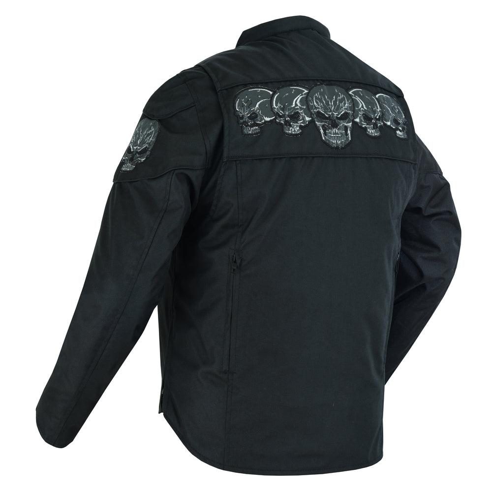 DS600 Men's Textile Scooter Style Jacket w/ Reflective Skulls  Thunderbird Speed Shop