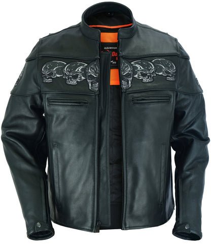 DS700 Men's Scooter Jacket w/Reflective Skulls  Thunderbird Speed Shop