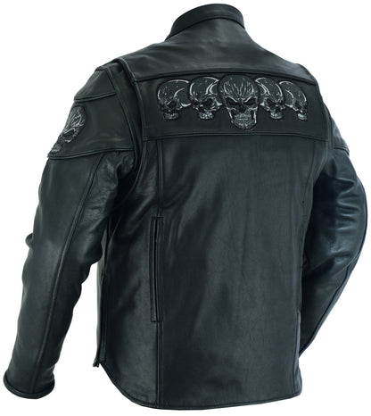 DS700 Men's Scooter Jacket w/Reflective Skulls  Thunderbird Speed Shop