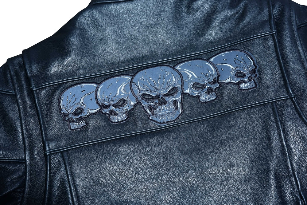 DS700 Men's Scooter Jacket w/Reflective Skulls  Thunderbird Speed Shop