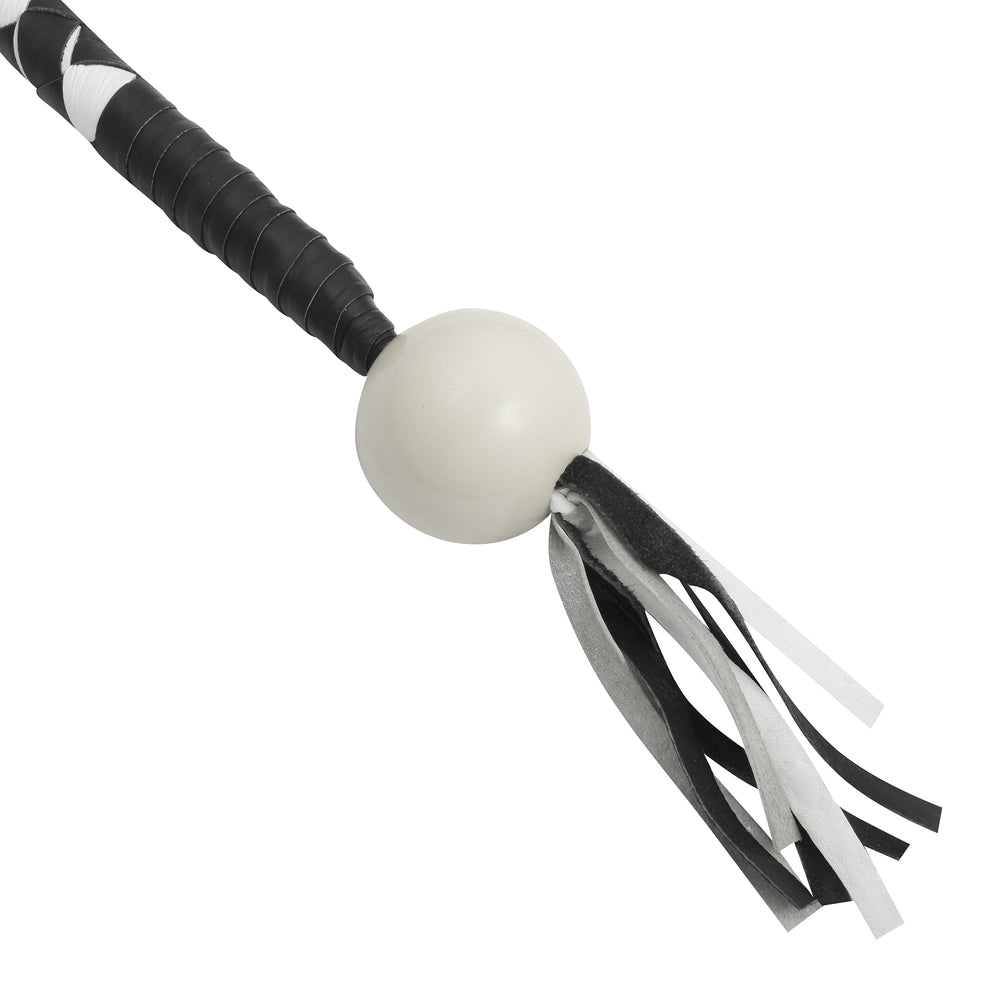 GBW212B Leather Biker Whip-White/black W / White Pool Ball  Thunderbird Speed Shop